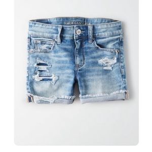 american eagle midi next level stretch jean shorts